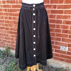 Tracy Reese Anthropologie Black White Handkerchief Hem Skirt